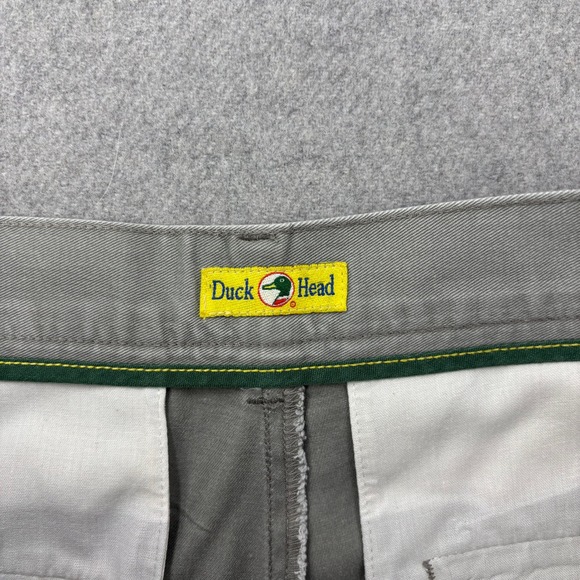 Vintage 90s Duck Head Chino Pants Mens 36x30 Dark Khaki Pleated Cuffed *FLAW - Picture 6 of 12